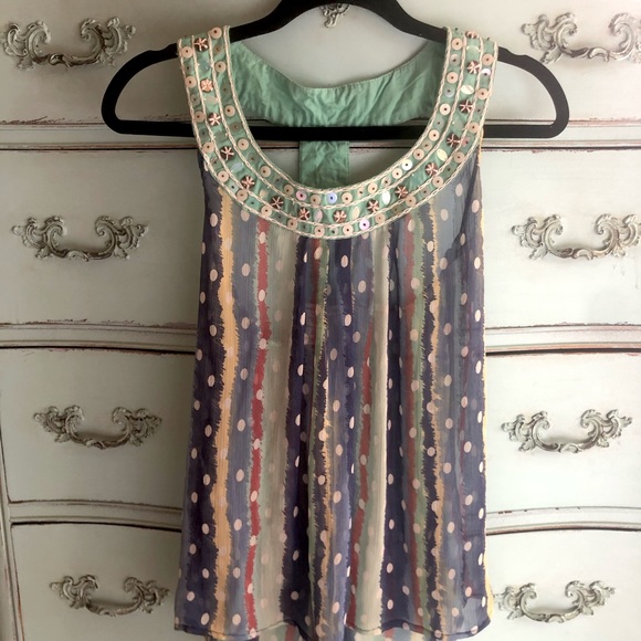 NWT American Rag Polka Dot Embellished Top - Picture 1 of 5